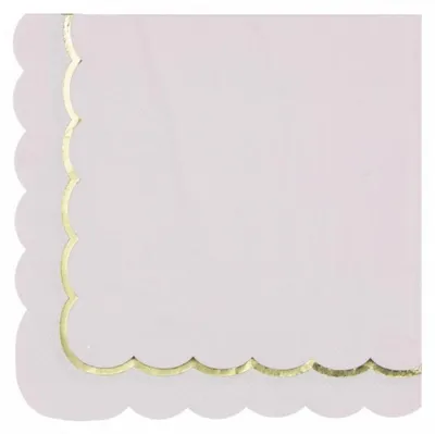 Imagen del producto de Servilletas decorativas para fiestas, color rosa pastel y dorado