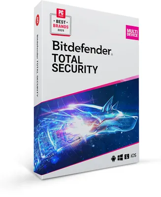 Produktbild von Bitdefender Total Security - 10 Geräte | 1 Jahr Abonnement | PC/Mac/iOS/Android | Aktivierungscode per Post