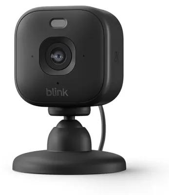 Productafbeelding van Blink Mini 2K+ set van 2, beveiligings-IP-camera, voor binnen, draadloos, voor op een tafel, zwart, kubusvormig