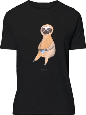 Produktbild von Mr. & Mrs. Panda T-Shirt Faultier Kaffee - Schwarz - Geschenk, oberteil, Shirt, S, Kaffeetasse, Tshirt, Coffeeaddict, Coffeelover, Coffee, mit Spruch