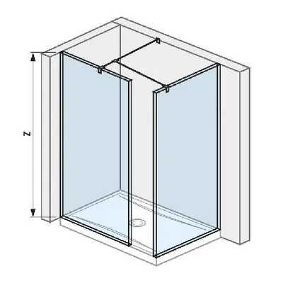 Zdjęcie produktu dla Jika Pure - Walk In Corner, 2 ścianki 684x2000 mm i 784x2000 mm, z wykończeniem szklanym Jika Perla H2684230026681