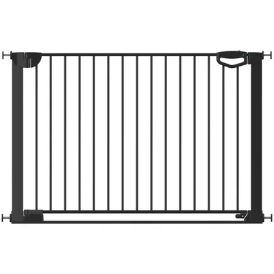 Image de GEUTHER Easylock Flat Step Barrière de sécurité escalier et porte | Noir | 120,5–125 cm | Sans perçage | Seuil plat | Auto-Close | EN 1930