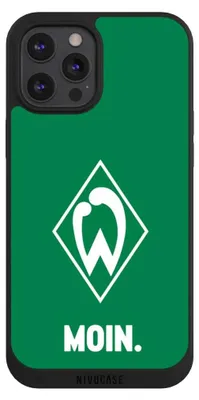 Produktbild von NIVOCASE Handyhülle für Apple iPhone 12 Pro Max  Hülle NIVOpure Case Schwarz Moin Offizielles Lizenzprodukt SV Werder Bremen