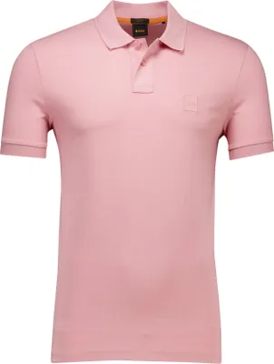 Produktbild von BOSS Polohemd mit kurzen Ärmeln rosa einfarbig Passenger Slim Fit