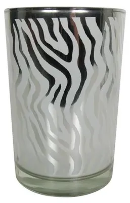 Zdjęcie produktu dla Mars & More Świecznik szklany, srebrny, abstrakcyjny, duży, 18 cm