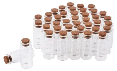 Immagine prodotto di Mini fiale di vetro con tappo in sughero, capacità 10 ml, confezione da 40 pezzi, per decorazioni