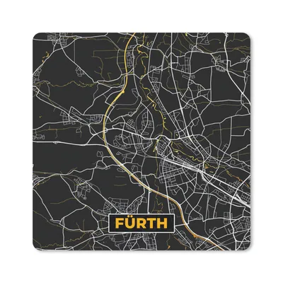 Produktbild von MuchoWow® Mauspad Mousepad Deutschland - Schwarz und Gold - Fürth - Stadtplan - Karte 30x30 cm - Mousepads - Maus Mat - Pad - Mausunterlage - Gaming