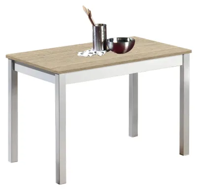 Produktbild von Moderne Küchentisch aus Metall und Eichenholz