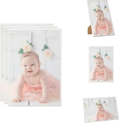 Image de vidaXL Cadre photo Collage 3 pcs. pour table Argenté 21x29,7 cm MDF - Cadre photo