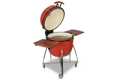 Produktbild von Kamado CL-26 Profi Keramik Grill Rot, Grilldurchmesser 66cm, Grillrostdurchmesser 57cm, BBQ Grillei Holzkohlegrill Grill Keramikgrill