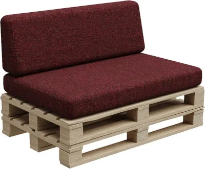 Obrázok produktu pre Vankúš z palety, vankúš z palety, záhradný vankúš, PFBG (sada (120x80 + 120x35), červená Bordeaux)