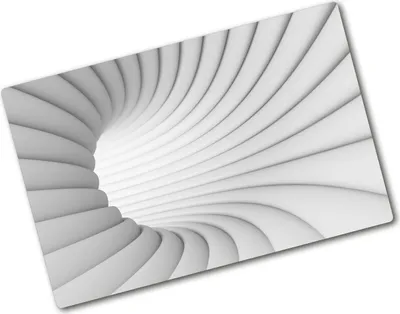Produktbild von Tulup Glas Herdabdeckplatte - 80x52 cm - Glaskeramikkochfeld-Abdeckung Spritzschutz Glasabdeckplatte - Einteilig - Kunst: Modern & Klassisch - Tunnel Abstrakt - Weiß