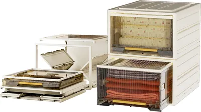 Produktbild von Heikoeco® Faltbarer Schrank Organizer Kleiderschrank, stapelbare Schubladenboxen aus hochwertigem Polypropylen (40cm breit, 2 x 26cm hoch)