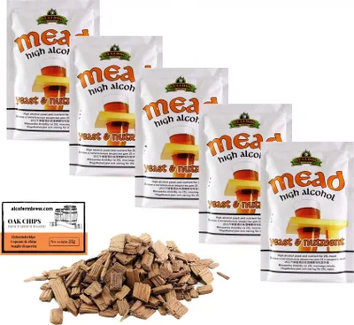 Produktbild von 5 x Bulldog Trocken Methefe + Hefenährsalz 28g/25L Honigwein, Hefe für Honig