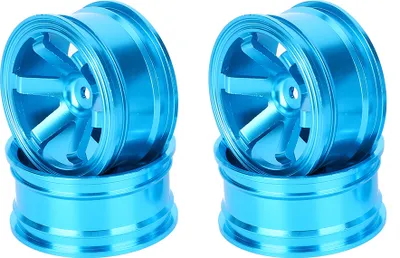 Produktbild von Aluminiumlegierung Wheel Wheel Hub Felgen Ersatzteile Zubehör für 1/10 RC Flat Running Drift Car6-Speichen blau