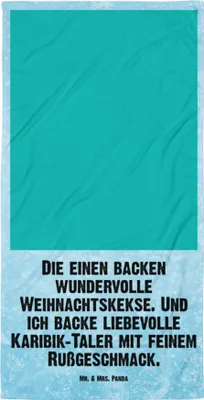 Produktbild von Mr. & Mrs. Panda Handtuch Maus Kekse - Eisblau - Geschenk, Weihnachtsbäckerei, Plätzchen, Duschhandtuch, Weihnachten, Badehandtuch, Backen, Großes, Strandtuch, Winter
