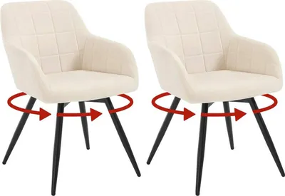 Produktbild von WOLTU Esszimmerstuhl, gepolstert, ergonomisch, drehbar, mit Metallbeinen, Samt : Beige 2 Farbe: Beige Stückzahl: 2