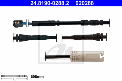 Produktbild von ATE 24.8190-0288.2 Warnkontakt Bremsbelagverschleiß 698mm Vorne für BMW 1 Cabrio (E88)