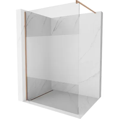 Produktbild von Mexen Kioto Duschwand Walk-in 100 x 200 cm, transparent/gefrostet 8 mm, gebürstete Bronze - 800-100-101-65-35
