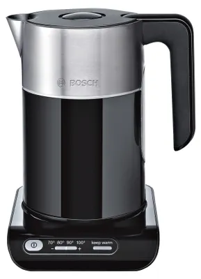 Obrázok produktu pre Bosch TWK8613, 1,5 L, 2400 W, Čierna, Nastaviteľný termostat, Indikátor úrovne vody, Zabezpečenie proti prehriatiu