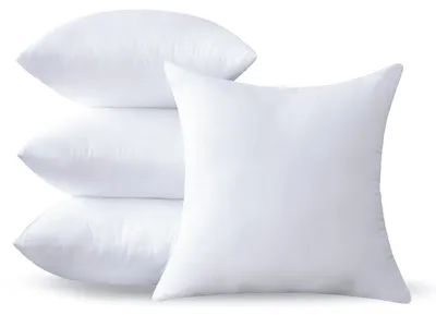 Kissenfüllungen 55,9 x 55,9 cm, weiß, 4 Stück, weich, flauschig