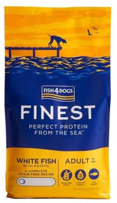 Productafbeelding van FISH4DOGS Finest Ocean White visvoer voor honden (medium/large) - droogvoer - 12 kg