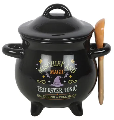 Produktbild von „Mischief and Magic Cauldron“ mit Löffel Suppenschüssel 14 cm | Halloween Geschirr & Deko