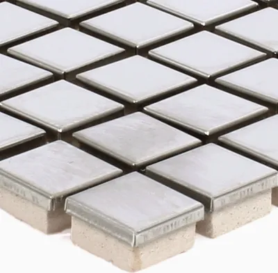 Produktbild von Edelstahl Metall Mosaikfliesen Concept Silber Gebürstet Q15