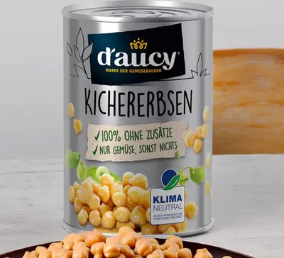 Produktbild von d'aucy Kichererbsen, 285g Dose – Ohne Salz & Zucker, Ohne Konservierungsstoffe