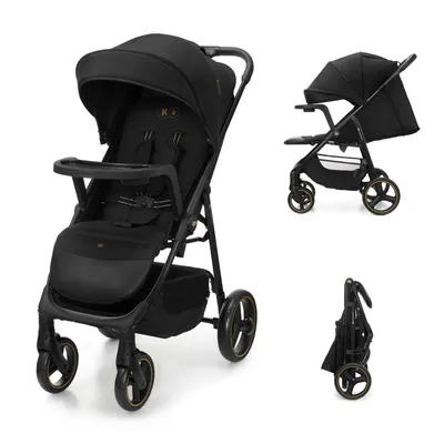 Produktbild von Buggy Kinderkraft TRIG 3 mit Kindertablett bis 25 kg, CLICK&FOLD, pannensichere Räder, großer Sitz, Verdeck, Korb, Schwarz