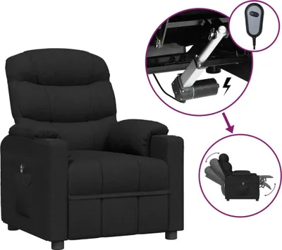 Obrázek produktu pro vidaXL Recliner Electric Black Fabric