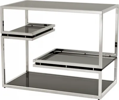Produktbild von Casa Padrino Luxus Art Deco Designer Beistelltisch mit Rauchglas - Hotel Tisch Möbel