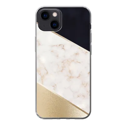Produktbild von MuchoWow® Handyhülle Schutzhülle Hülle für iPhone 13 Marmor - Gold - Rosa Silikon Softcase Handy Hülle - Karteninhaber