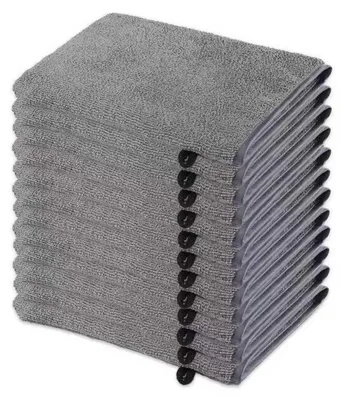 Produktbild von 12er Set Waschhandschuhe 100% Baumwolle Grau 15x21 cm