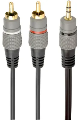 Image de Gembird CCA-352-2.5M, 2 x RCA, mâle, 3.5mm, mâle, 2,5 m, noir