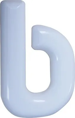 Produktbild von Hausnummer 'b' aus witterungsbeständigem Nylon, Farbe Weiß, 160 mm hoch für außen
