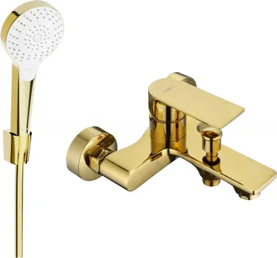 Produktbild von Mexen Royo R05 Wannenbatterie mit Brausegarnitur, Gold - 7223R05-50