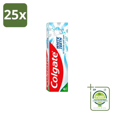 Produktbild von 25 x Colgate White Teeth Zahnpasta - 75 ml - Großpackung - 25 Stücke