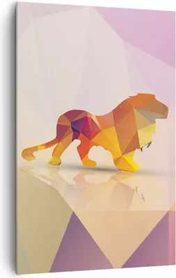 Produktbild von Bild auf Leinwand - Leinwandbild - Einteilig - Löwe Illustration modern - 80x120cm - Wand Bild - Wanddeko - Wandbilder - Leinwanddruck - Wanddekoration - Leinwand bilder - Wandbild - PA80x120-2804