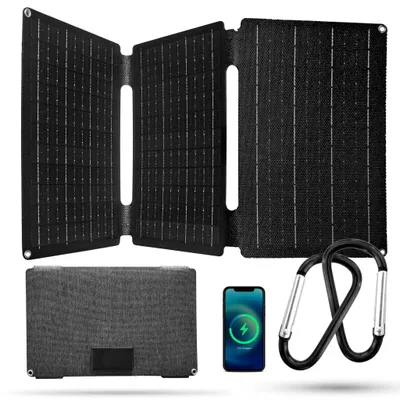 Zdjęcie produktu dla Składany Panel Solarny 40W 3A Szybka Ładowarka Słoneczna Quick Charge USB-C