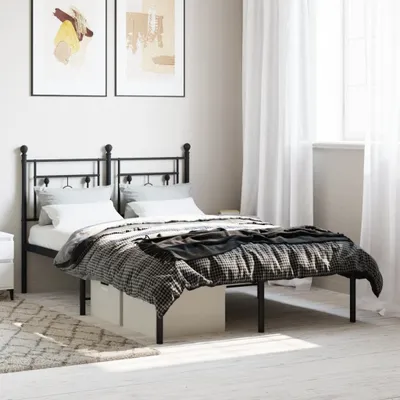 Produktbild von CLORIS Bettgestell Bettrahmen mit Kopfteil Metall Schwarz 120x200 cm, 20,35 kg