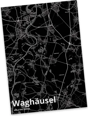 Produktbild von Mr. & Mrs. Panda Postkarte Waghäusel - Geschenk, Stadt, bildkarte, Ansichtskarte, Postkarten, Grußkarte, Dorf Karte Landkarte Map Stadtplan, Ansichtskarten
