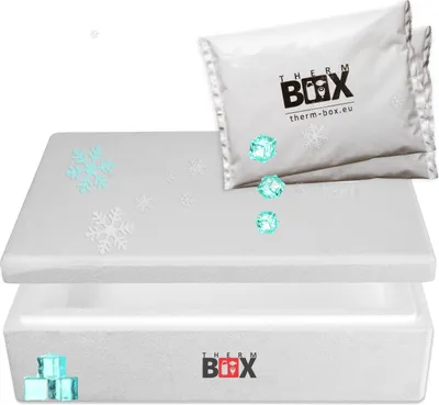 Produktbild von THERM BOX Modularbox 14M mit 2x Kühlakku für Kühlbox 14L Innen: 50x30x9cm Transportbox Thermobehälter Wiederverwendbar