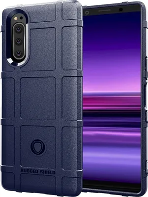 Produktbild von Mobigear Rugged Shield  Sony Xperia 5 Hülle Flexibles TPU Backcover Stoßfest - Blau