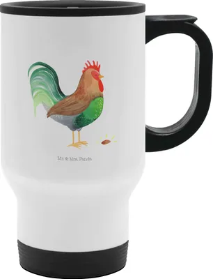 Produktbild von Mr. & Mrs. Panda Kaffeebecher To Go Hahn Korn - Weiß - Geschenk, Thermobecher, Auslaufsicher, Bauernhof, Mehrwegbecher, Eier, Natur, thermosbecher, Trinkbecher, Henne