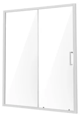 Zdjęcie produktu dla Drzwi prysznicowe przesuwne 1500mm 6mm szkło hartowane nano chrom