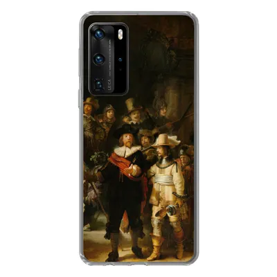 Produktbild von MuchoWow® Handyhülle Schutzhülle Hülle für Huawei P40 Pro Die Nachtwache - Gemälde von Rembrandt van Rijn Silikon Softcase Handy Hülle - Schutz