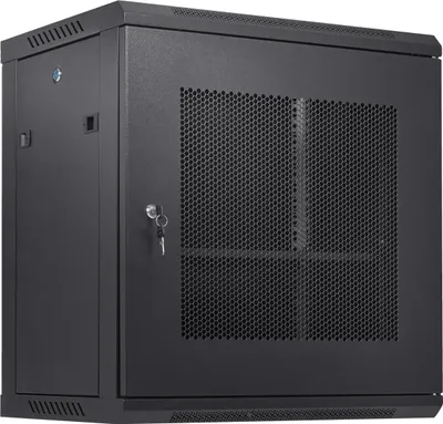 Obrázok produktu pre 12U sieťová serverová skriňa na montáž na stenu, hĺbka 15,5'', skriňa na serverový rack, maximálna nosnosť 200 libier, montáž na zem, bočné panely s uzamykateľnými dverami, pre IT zariadenia, A/V zariadenia