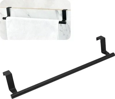 Immagine prodotto di Portasciugamani senza foratura, 2 pezzi, nero, 236 cm