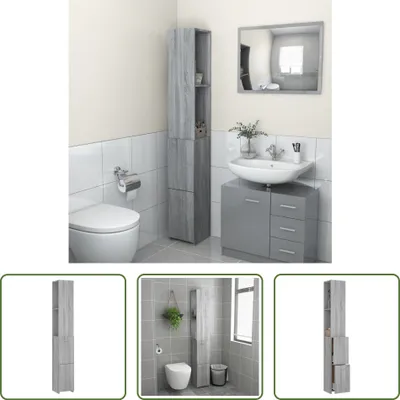 Produktbild von The Living Store Badschrank Grau Sonoma 25x26,5x170 cm Holzwerkstoff